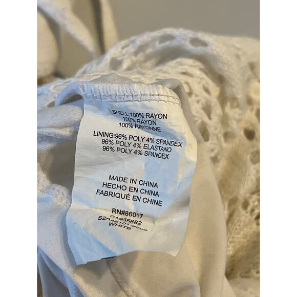 Bebe Crochet Knit Maxi Dress Womens Small Boho Y2K Cottage Fairy Whimsy White - Picture 15 of 15